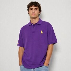 Polo Ralph Lauren Polo Shirt Men's XL Purple Big Pony Cotton Classic Fit Preppy